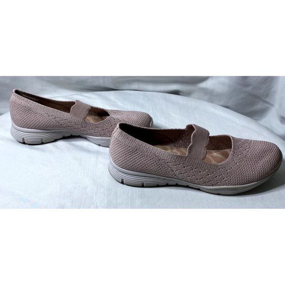 Skechers Seager Power Hitter Knit Mesh Pink Mary Janes Women's 8 - Picture 2 of 6